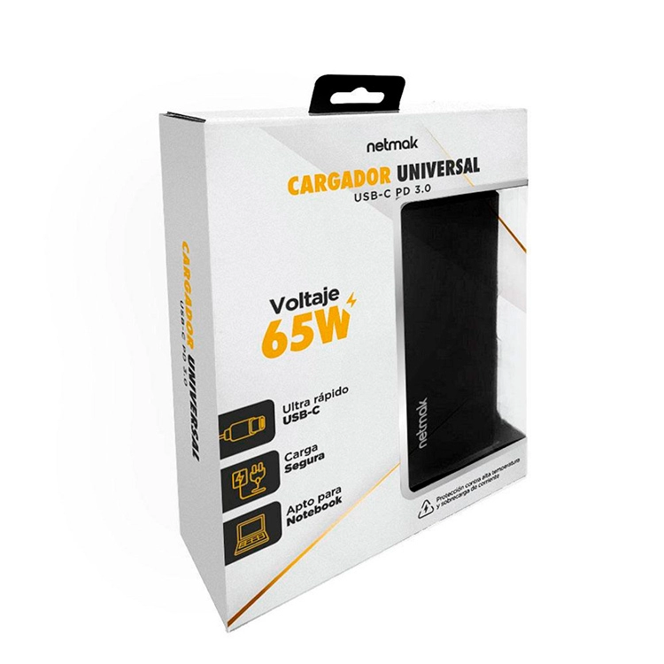 Cargador Netmak Notebook Mini 65W USB-C Art.NM-1265